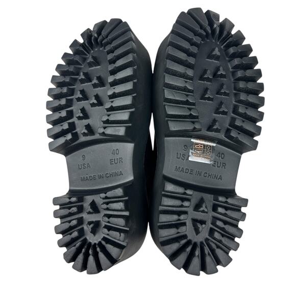 Free People X Jeffrey Campbell Bae Platform Black Rubber Lugged Sole Mules 9 - Picture 6 of 6